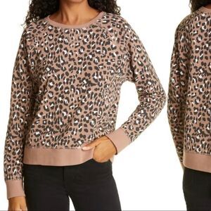 Rails| Theo Sweatshirt Mountain Leopard  Camel Beige Blk Print M